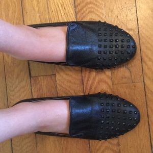 Steve Madden Black studded flats loafers